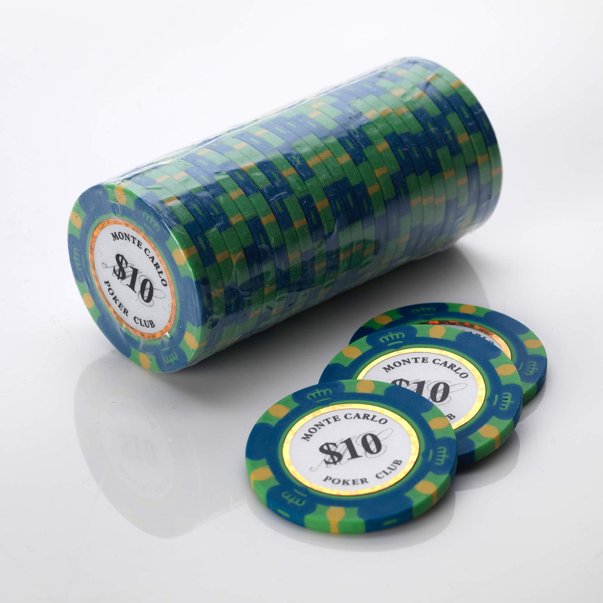 Monte Carlo - Poker Chip Roll of 25 – Laser Design New Recycled Composite 14g