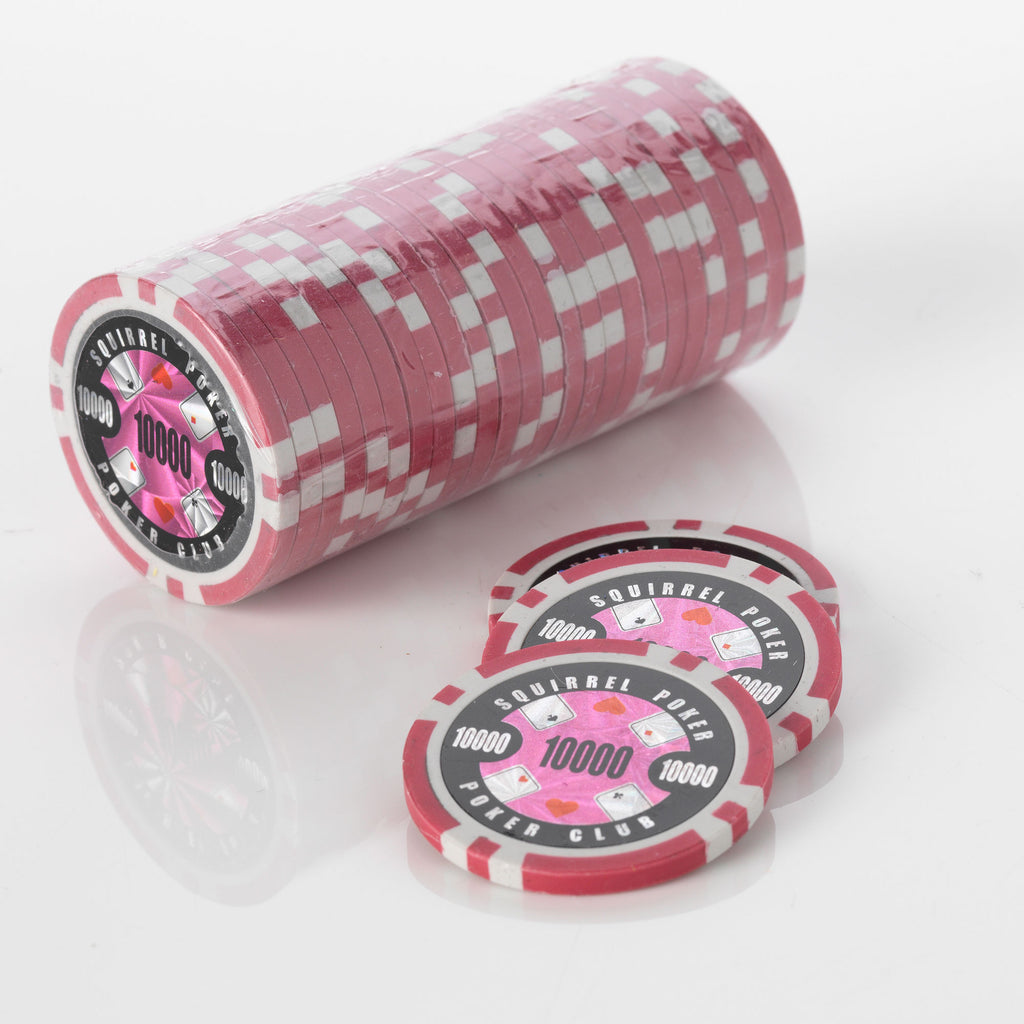 Squirrel Poker Poker Club - Poker Chip Roll of 25 – Laser Design New Recycled Composite 15g