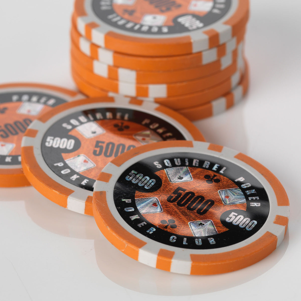 Squirrel Poker Poker Club - Poker Chip Roll of 25 – Laser Design New Recycled Composite 15g