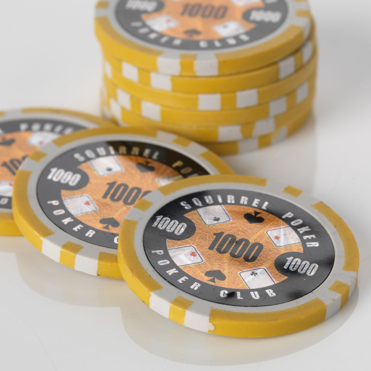 Squirrel Poker Poker Club - Poker Chip Roll of 25 – Laser Design New Recycled Composite 15g