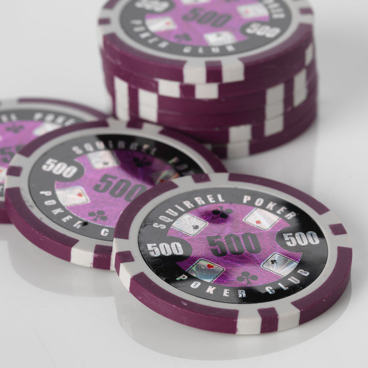 Squirrel Poker Poker Club - Poker Chip Roll of 25 – Laser Design New Recycled Composite 15g