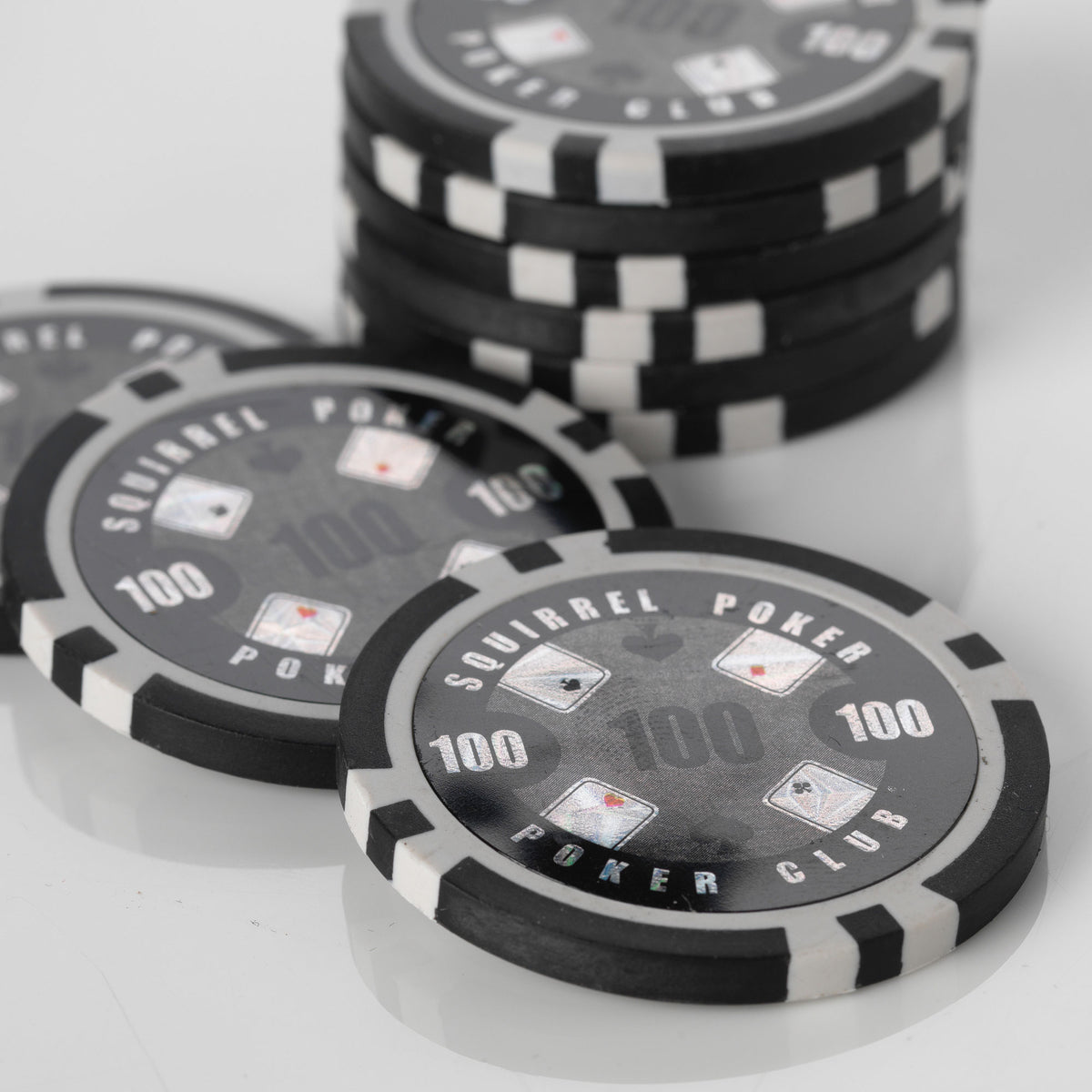 Squirrel Poker Poker Club - Poker Chip Roll of 25 – Laser Design New Recycled Composite 15g
