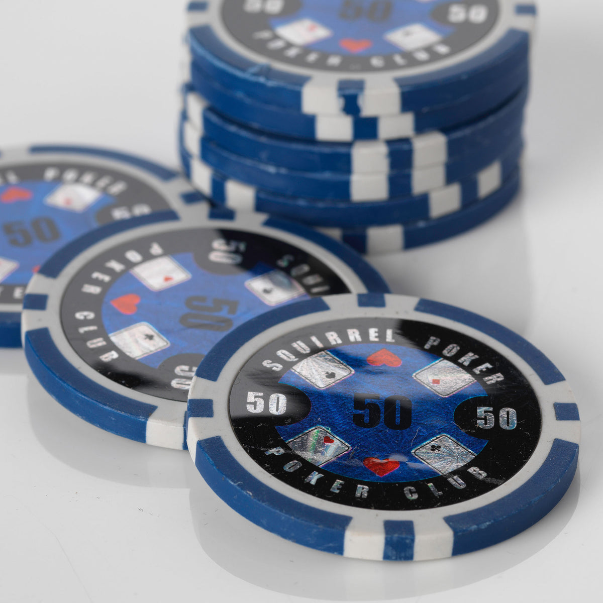 Squirrel Poker Poker Club - Poker Chip Roll of 25 – Laser Design New Recycled Composite 15g