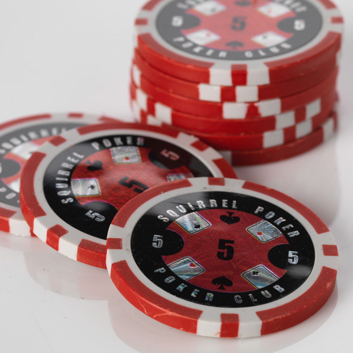 Squirrel Poker Poker Club - Poker Chip Roll of 25 – Laser Design New Recycled Composite 15g