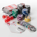 500 piece Poker Club chip set with playing cards, dice and dealer button
