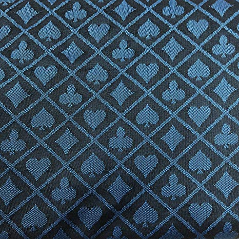 Swatch of blue two tone water resistant poker speed cloth with a suited diamond pattern