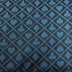 Swatch of blue two tone water resistant poker speed cloth with a suited diamond pattern