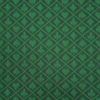 Swatch of green two tone water resistant poker speed cloth with a suited diamond pattern