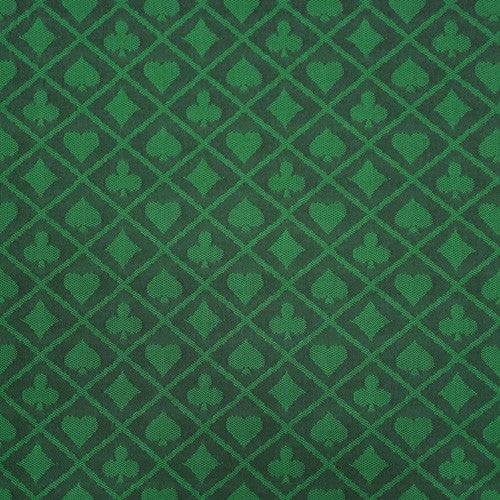 Swatch of green two tone water resistant poker speed cloth with a suited diamond pattern
