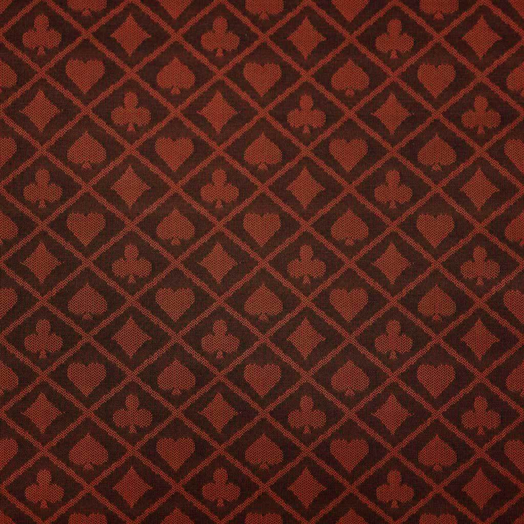 Swatch of red two tone water resistant poker speed cloth with a suited diamond pattern