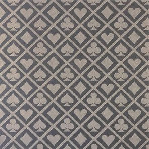 Swatch of grey two tone water resistant poker speed cloth with a suited diamond pattern